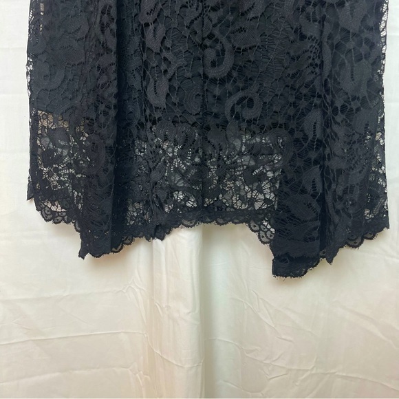 Relativity Black‎ Lace Lined Elastic Waist Skirt NWT Handkerchief Size Large - Picture 4 of 9